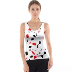 White, Red And Black Pattern Tank Top by Valentinaart