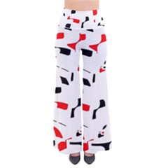 White, Red And Black Pattern Pants