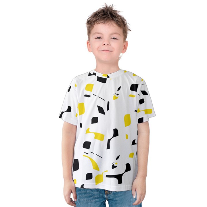 Yellow, black and white pattern Kid s Cotton Tee