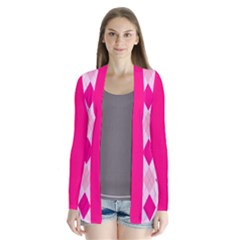 Argyle Pinkshades 2 Pattern Drape Collar Cardigan