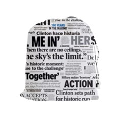 Hillary 2016 Historic Headlines Drawstring Pouches (extra Large)