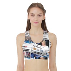 Hillary 2016 Historic Newspaper Collage Sports Bra With Border by blueamerica