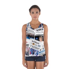 Hillary 2016 Historic Newspaper Collage Women s Sport Tank Top  by blueamerica