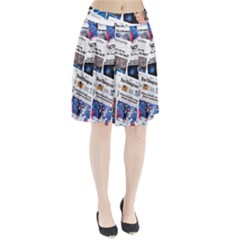 Hillary 2016 Historic Newspaper Collage Pleated Mesh Skirt by blueamerica