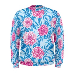 Blue & Pink Floral Men s Sweatshirt by TanyaDraws