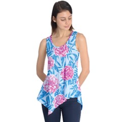 Blue & Pink Floral Sleeveless Tunic