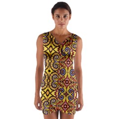 Apart Art Wrap Front Bodycon Dress