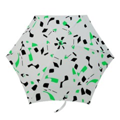 Green, Black And White Pattern Mini Folding Umbrellas