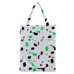 Green, Black And White Pattern Classic Tote Bag by Valentinaart