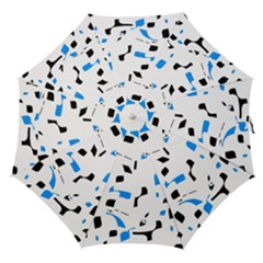 Blue, Black And White Pattern Straight Umbrellas