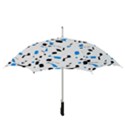 Blue, black and white pattern Straight Umbrellas View3