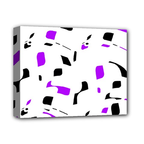 Purple, Black And White Pattern Deluxe Canvas 14  X 11  by Valentinaart