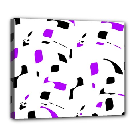 Purple, Black And White Pattern Deluxe Canvas 24  X 20   by Valentinaart