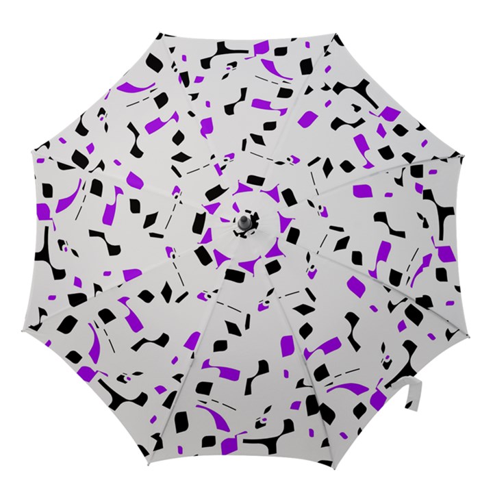 Purple, black and white pattern Hook Handle Umbrellas (Small)