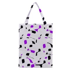 Purple, Black And White Pattern Classic Tote Bag by Valentinaart