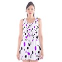 Purple, black and white pattern Scoop Neck Skater Dress View1