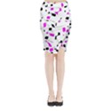 Magenta, black and white pattern Midi Wrap Pencil Skirt View1