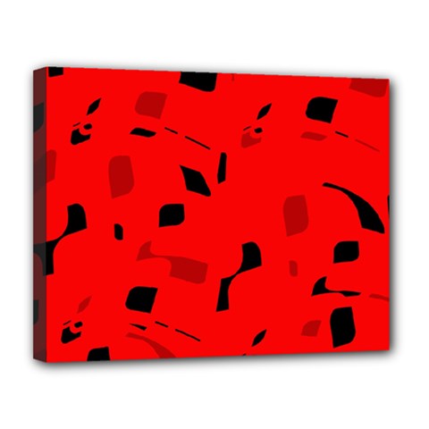 Red And Black Pattern Canvas 14  X 11  by Valentinaart