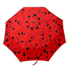 Red And Black Pattern Folding Umbrellas