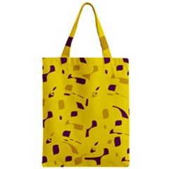 Yellow And Purple Pattern Zipper Classic Tote Bag by Valentinaart