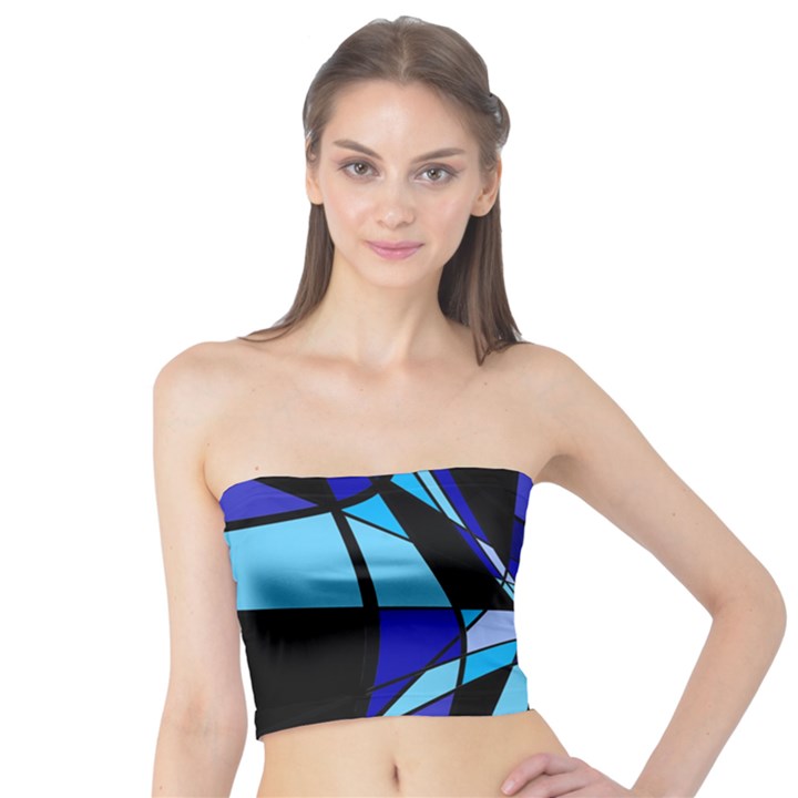 Blue abstart design Tube Top