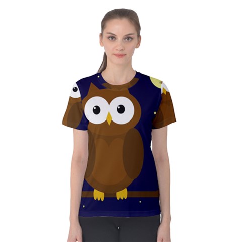 Cute Owl Women s Cotton Tee by Valentinaart