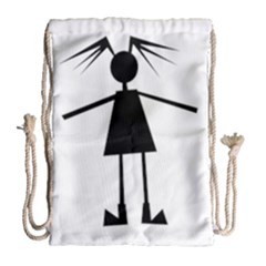 Teenage Girl Drawstring Bag (large) by Valentinaart