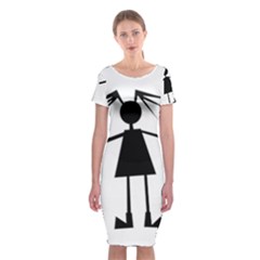 Teenage Girl Classic Short Sleeve Midi Dress by Valentinaart