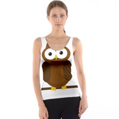 Cute Transparent Brown Owl Tank Top by Valentinaart