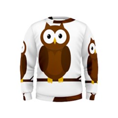 Cute Transparent Brown Owl Kids  Sweatshirt by Valentinaart