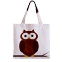 Cute transparent brown owl Zipper Grocery Tote Bag View2