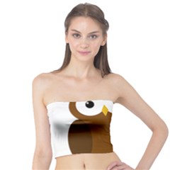 Cute Transparent Brown Owl Tube Top by Valentinaart