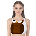 Cute transparent brown owl Tank Bikini Top View1