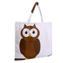 Cute transparent brown owl Zipper Large Tote Bag View2