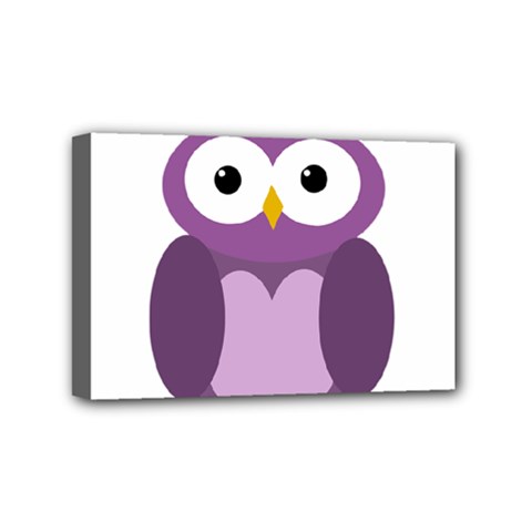 Purple Transparetn Owl Mini Canvas 6  X 4  by Valentinaart