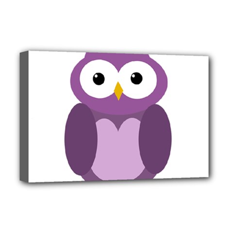 Purple Transparetn Owl Deluxe Canvas 18  X 12   by Valentinaart