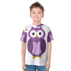 Purple Transparetn Owl Kid s Cotton Tee