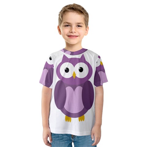 Purple Transparetn Owl Kid s Sport Mesh Tee by Valentinaart