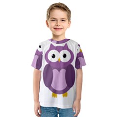 Purple Transparetn Owl Kid s Sport Mesh Tee