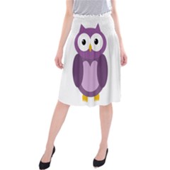 Purple Transparetn Owl Midi Beach Skirt