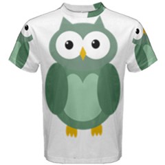 Green Cute Transparent Owl Men s Cotton Tee by Valentinaart