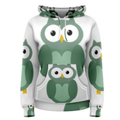 Green Cute Transparent Owl Women s Pullover Hoodie by Valentinaart