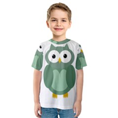 Green Cute Transparent Owl Kid s Sport Mesh Tee