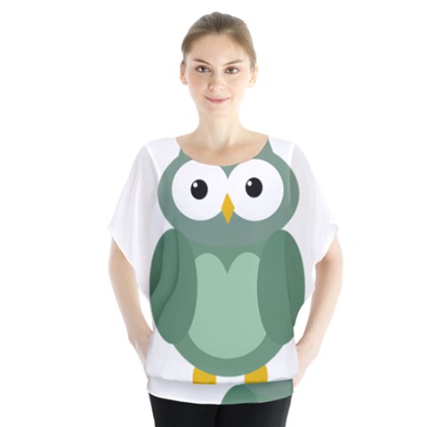 Green Cute Transparent Owl Blouse by Valentinaart