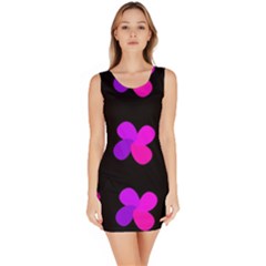 Purple Flowers Sleeveless Bodycon Dress by Valentinaart