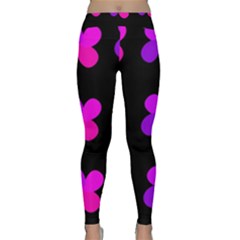 Purple Flowers Yoga Leggings  by Valentinaart