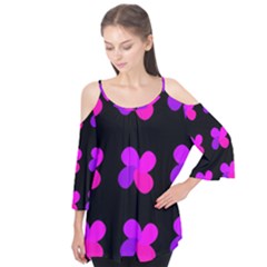 Purple Flowers Flutter Tees