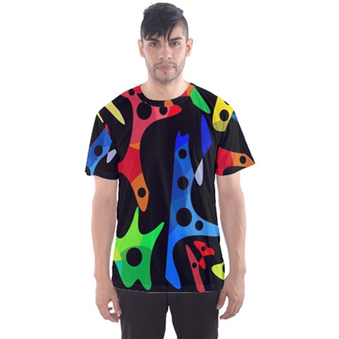 Colorful Abstract Pattern Men s Sport Mesh Tee by Valentinaart