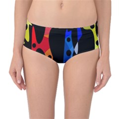 Colorful Abstract Pattern Mid-waist Bikini Bottoms by Valentinaart