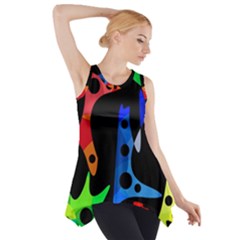 Colorful Abstract Pattern Side Drop Tank Tunic by Valentinaart